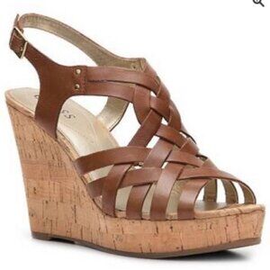Brown Guess Wedge Sandal